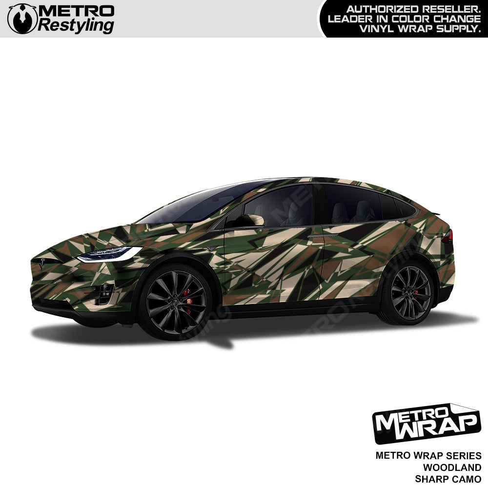 Metro Wrap Sharp Woodland Camouflage Vinyl Film
