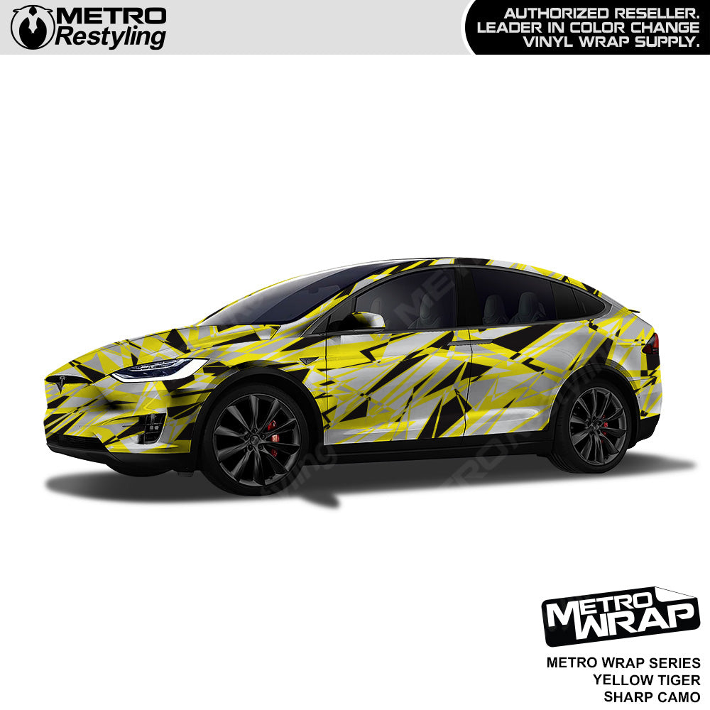 Metro Wrap Sharp Yellow Tiger Camouflage Vinyl Film