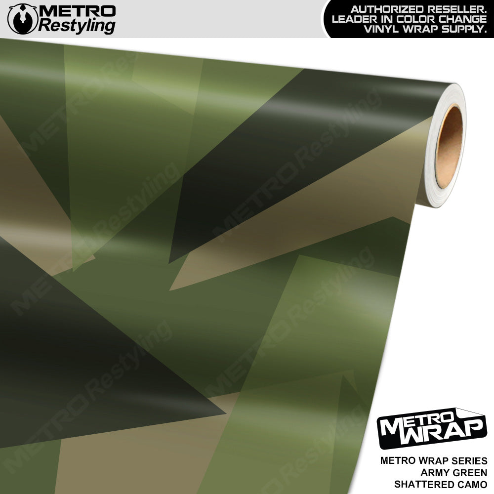 Metro Wrap Shattered Army Green Camouflage Vinyl Film