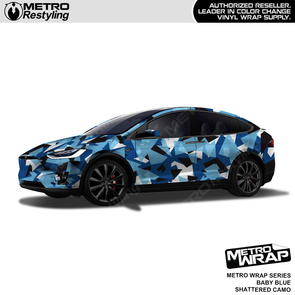 Metro Wrap Shattered Baby Blue Camouflage Vinyl Film