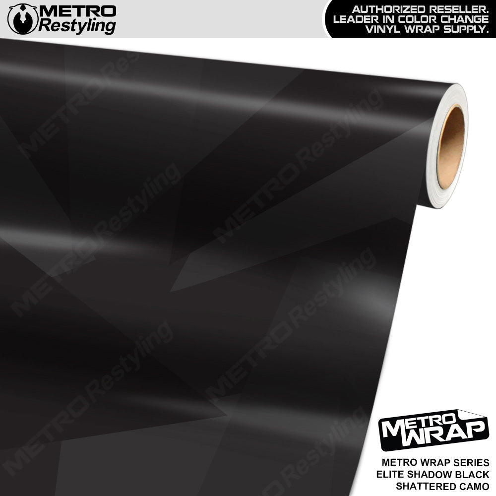 Metro Wrap Shattered Elite Shadow Black Camouflage Vinyl Film