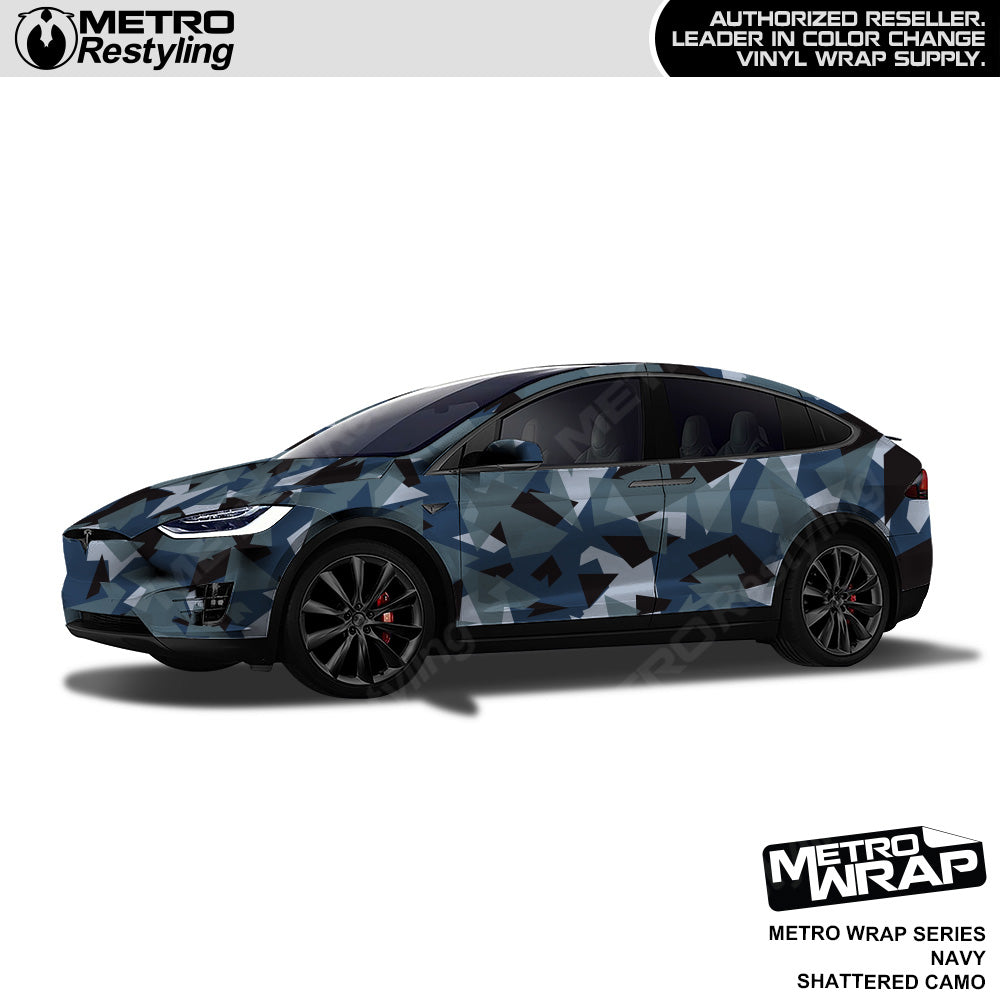 Metro Wrap Shattered Navy Camouflage Vinyl Film