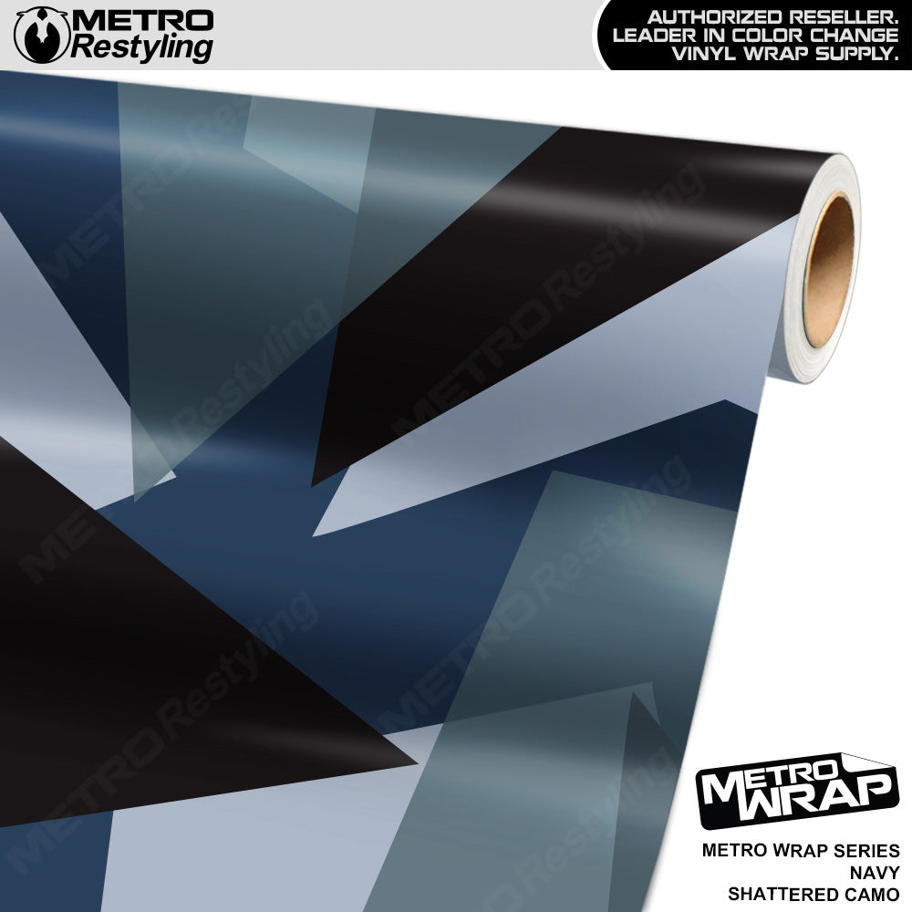 Metro Wrap Shattered Navy Camouflage Vinyl Film