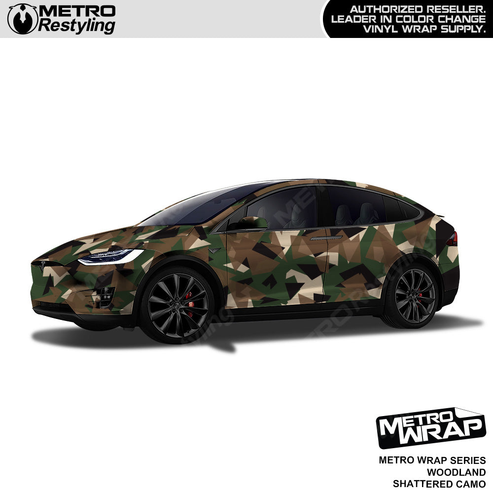 Metro Wrap Shattered Woodland Camouflage Vinyl Film