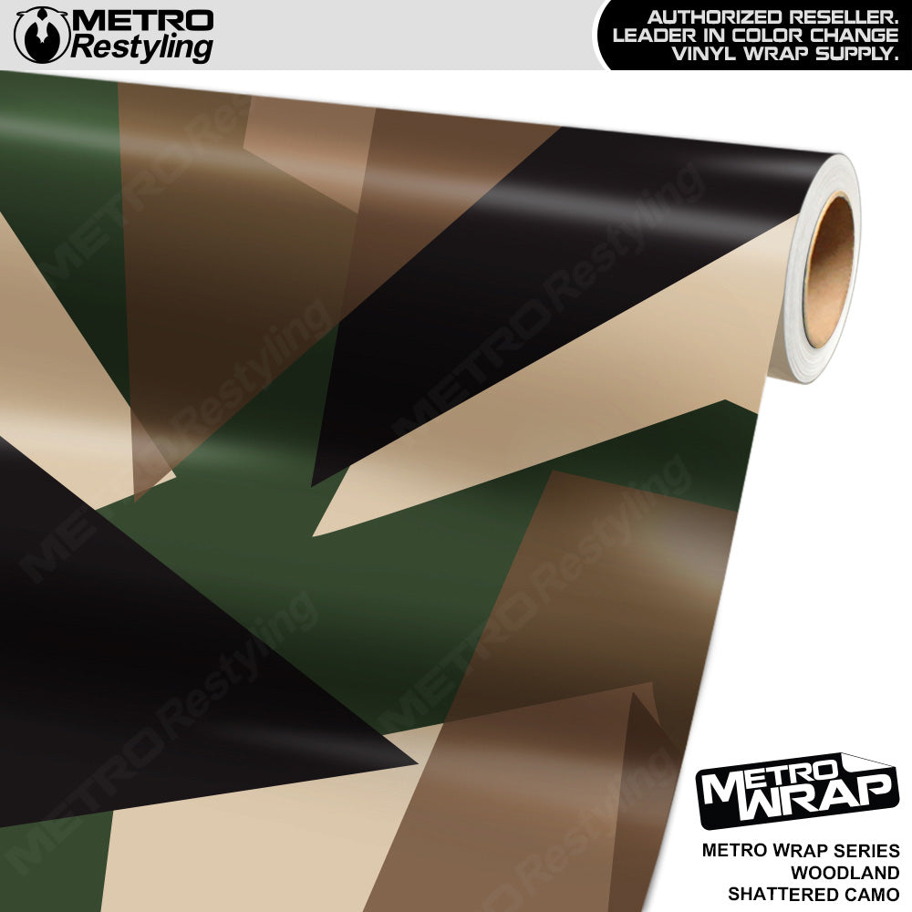 Metro Wrap Shattered Woodland Camouflage Vinyl Film
