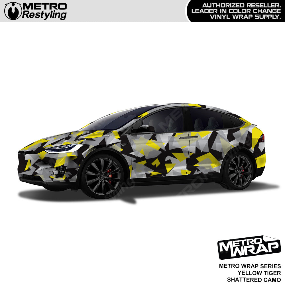 Metro Wrap Shattered Yellow Tiger Camouflage Vinyl Film