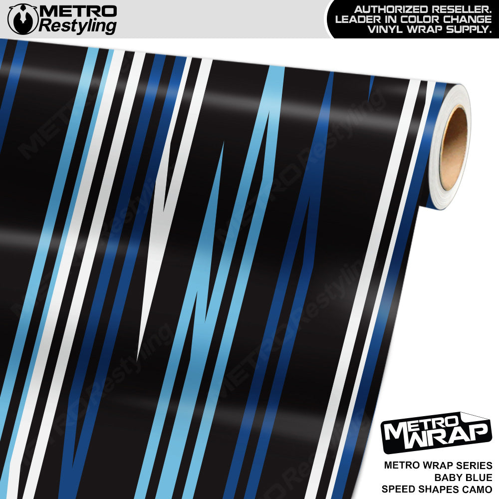 Metro Wrap Speed Shapes Baby Blue Vinyl Film