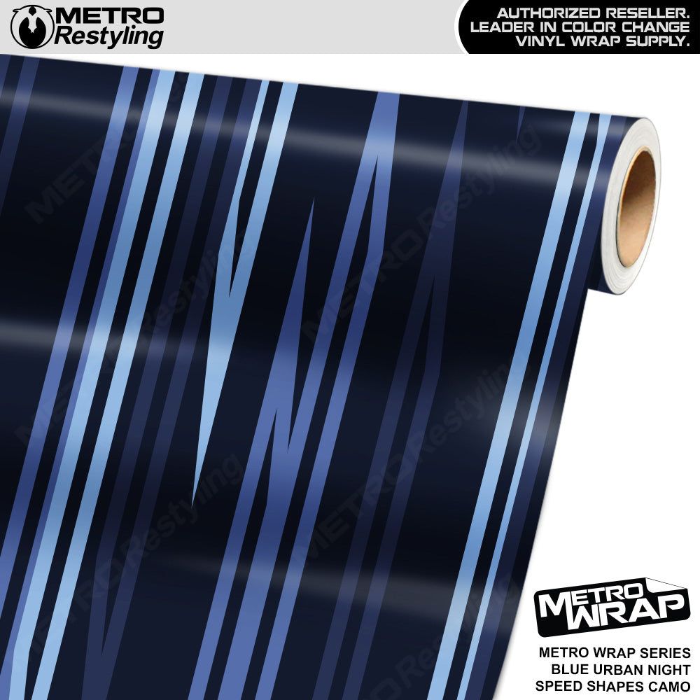 Metro Wrap Speed Shapes Blue Urban Night Vinyl Film