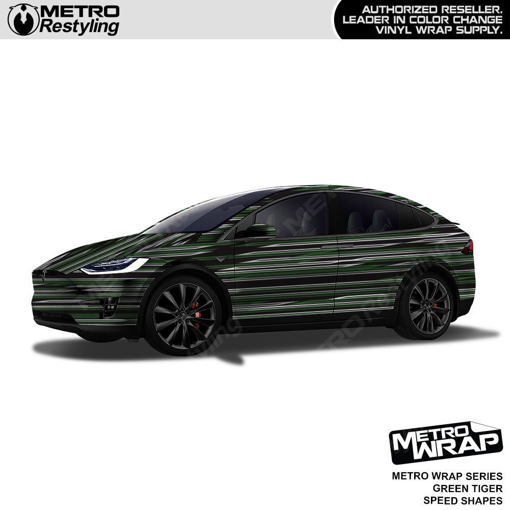 Metro Wrap Speed Shapes Green Tiger Vinyl Film