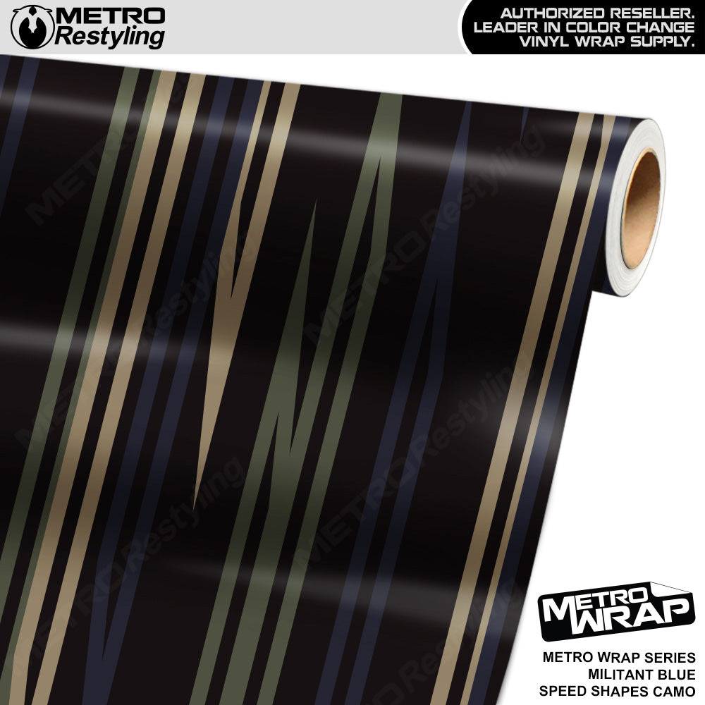 Metro Wrap Speed Shapes Militant Blue Vinyl Film