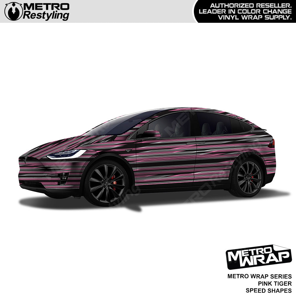 Metro Wrap Speed Shapes Pink Tiger Vinyl Film