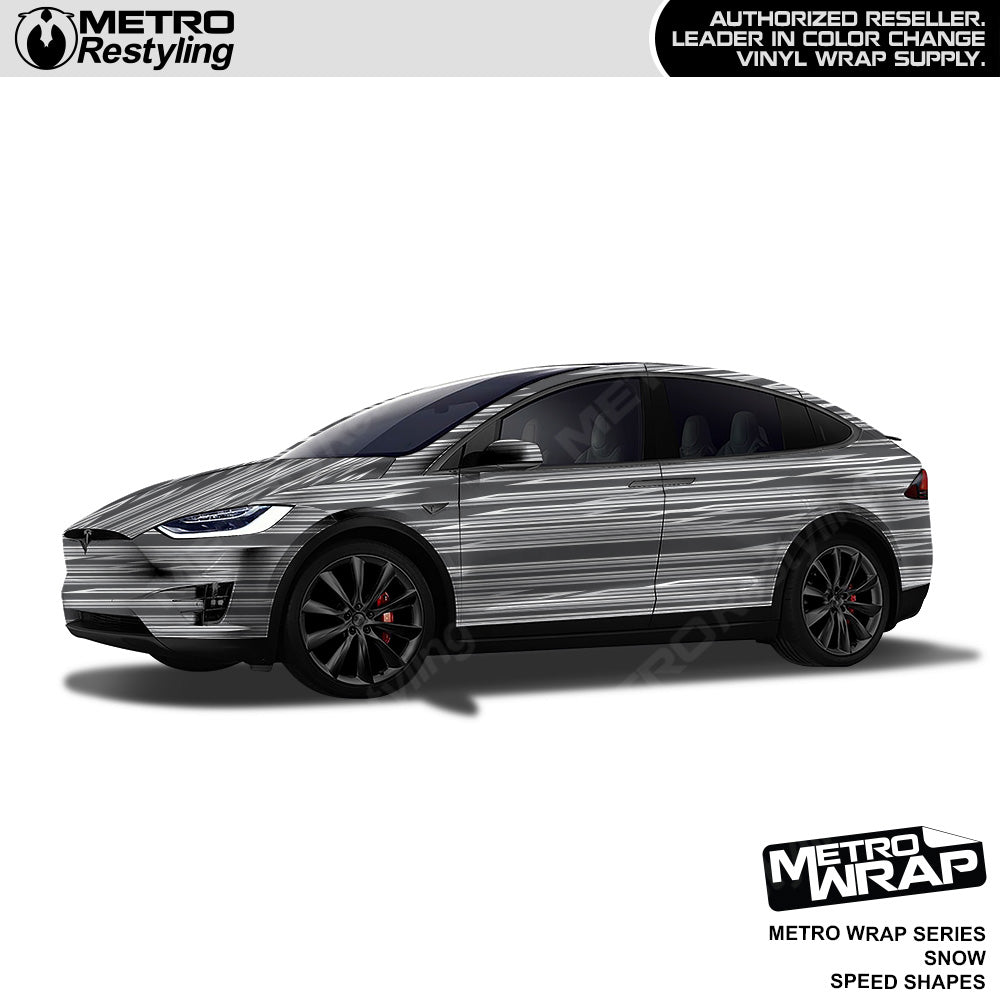 Metro Wrap Speed Shapes Snow Vinyl Film tesla