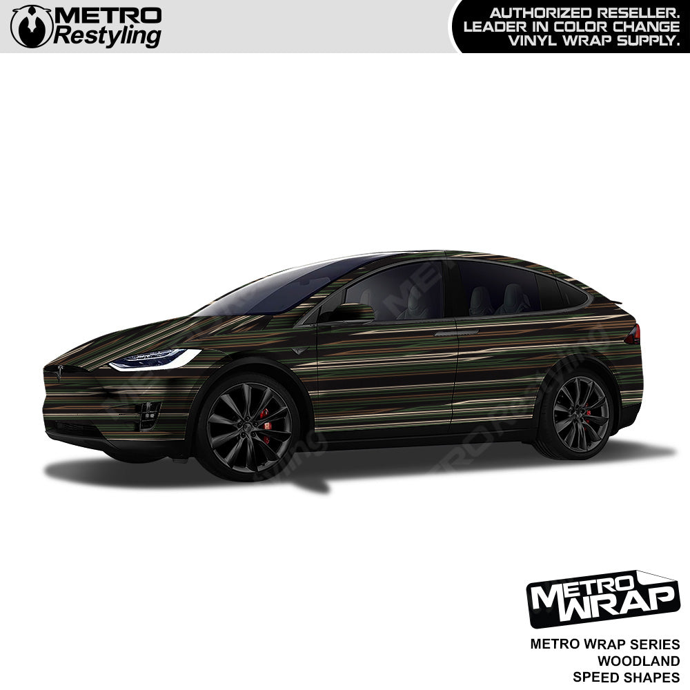 Metro Wrap Speed Shapes Woodland Vinyl Film tesla