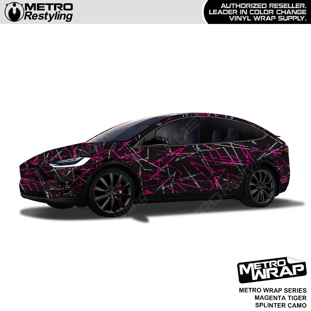 Metro Wrap Splinter Distressed Magenta Tiger Camouflage Vinyl Film