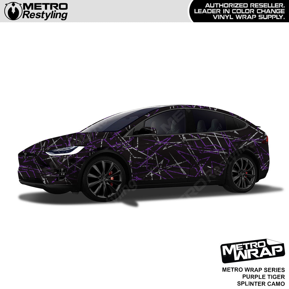Metro Wrap Splinter Distressed Purple Tiger Camouflage Vinyl Film