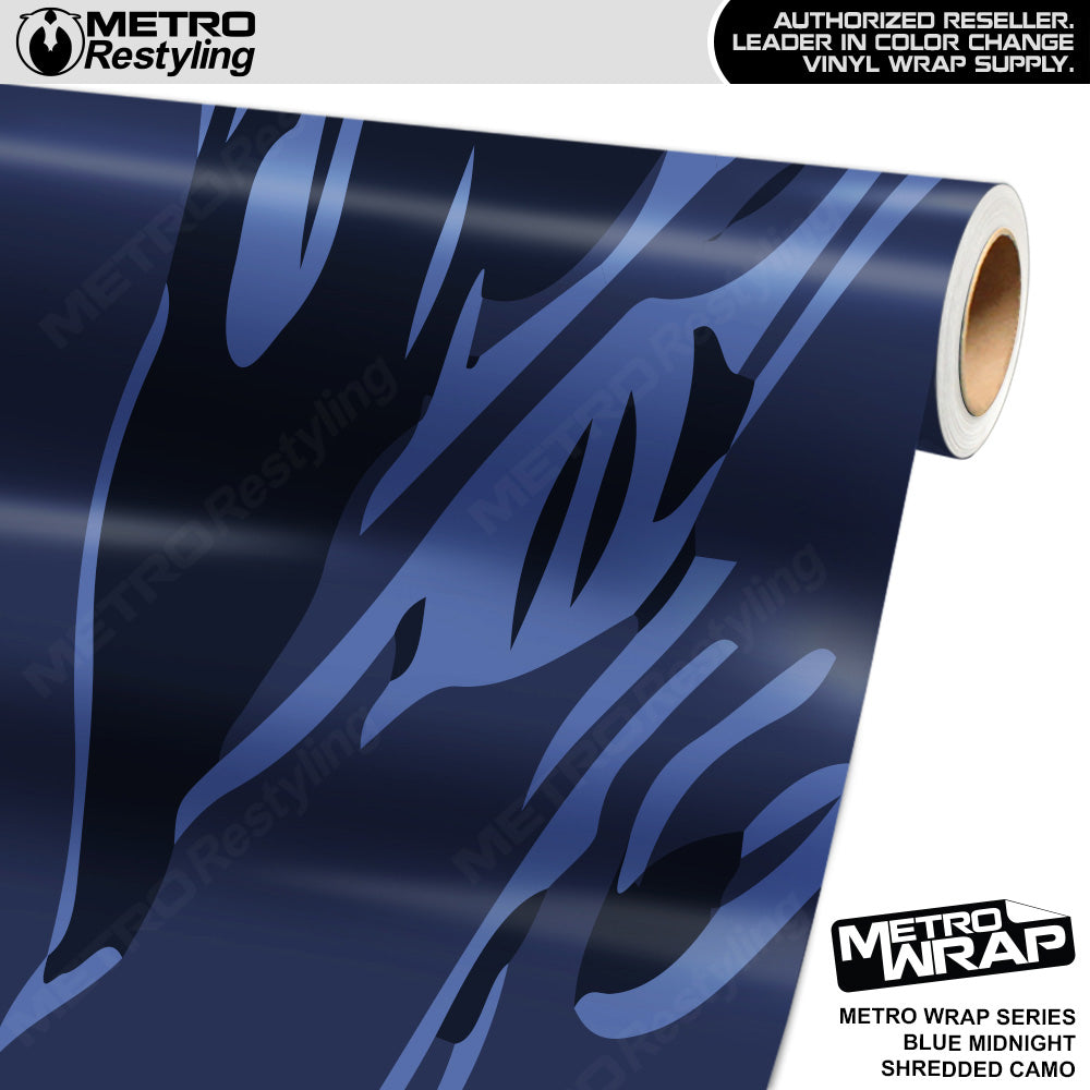 Metro Wrap Shredded Blue Midnight Camouflage Vinyl Film