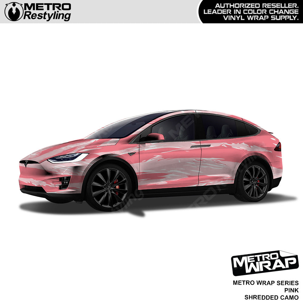 Metro Wrap Shredded Pink Camouflage Vinyl Film 