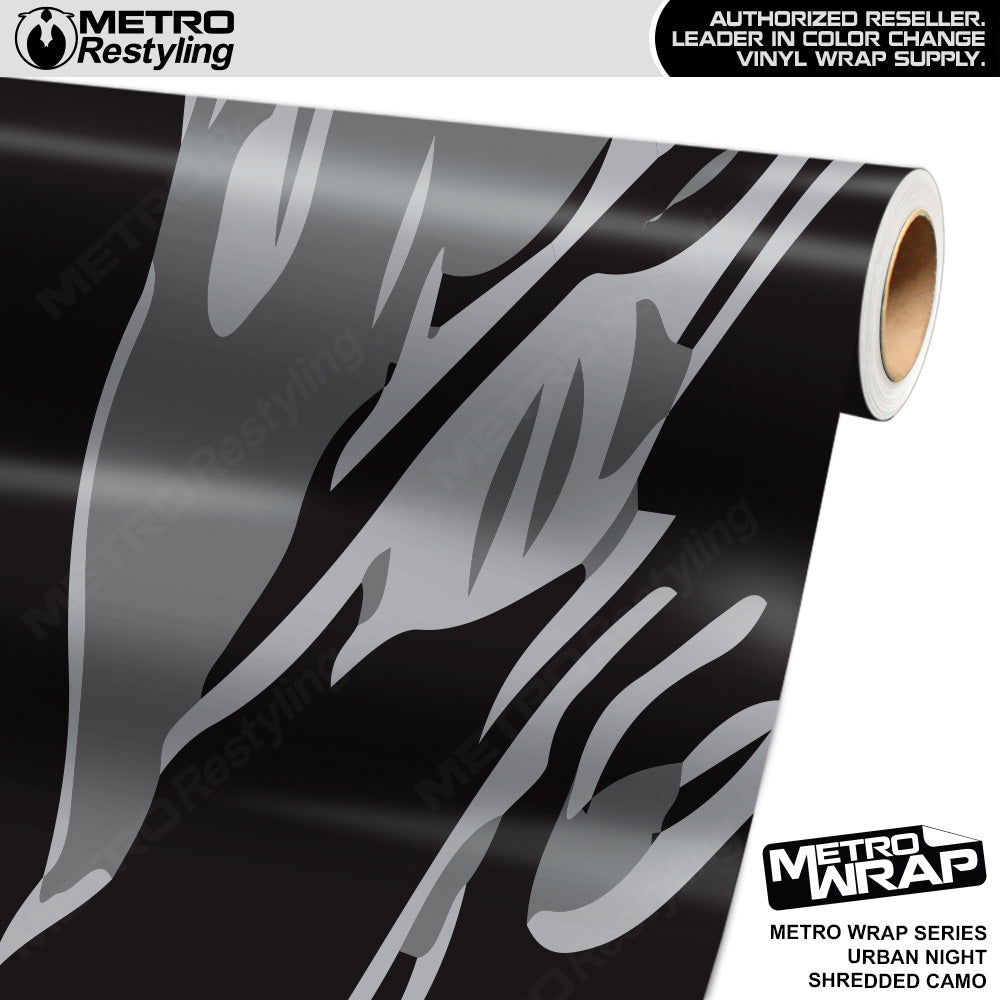 Metro Wrap Shredded Urban Night Camouflage Vinyl Film