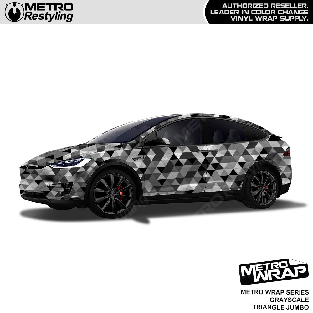 Metro Wrap Jumbo Triangle Grayscale Camouflage Vinyl Film