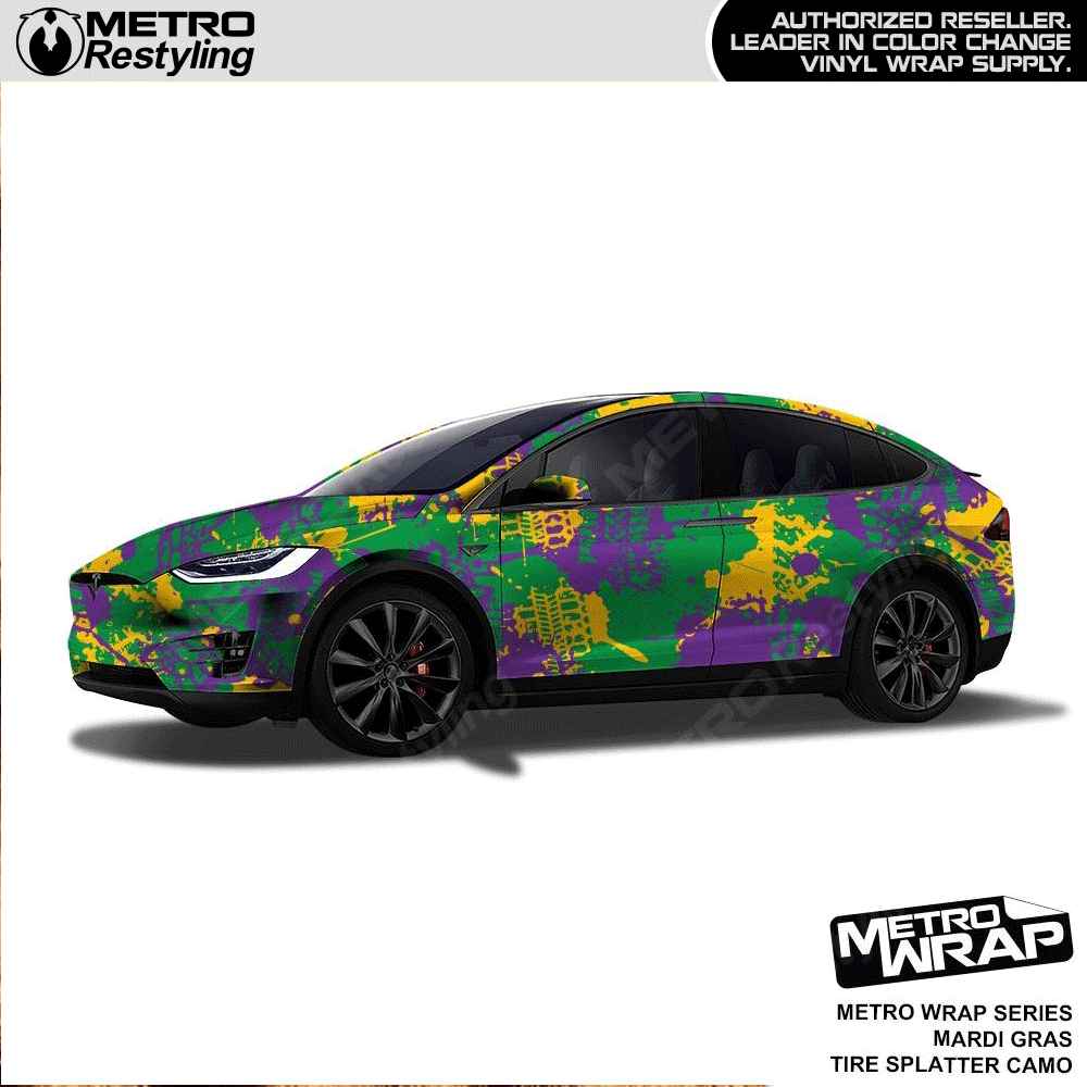 Metro Wrap Tire Splatter Mardi Gras Camouflage
