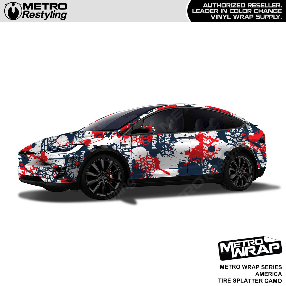 Metro Wrap Tire Splatter America Camouflage Vinyl Film