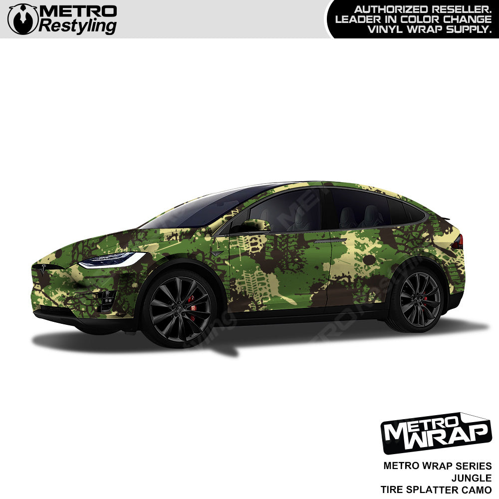 Metro Wrap Tire Splatter Jungle Camouflage Vinyl Film