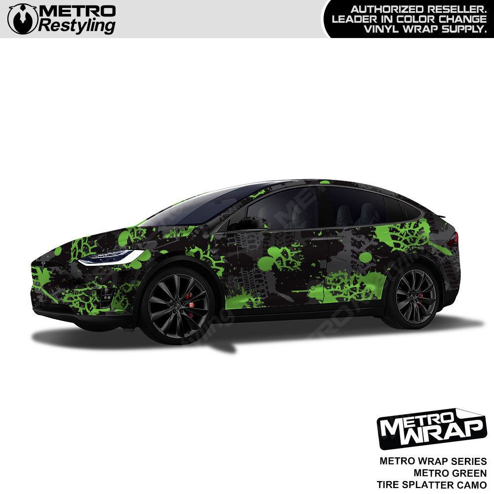Metro Wrap Tire Splatter Metro Green Camouflage Vinyl Film