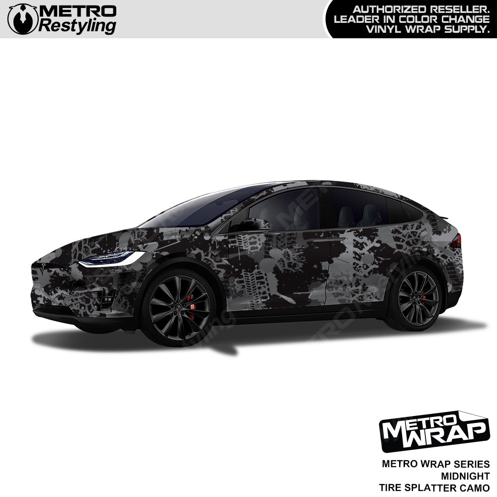 Metro Wrap Tire Splatter Midnight Camouflage Vinyl Film