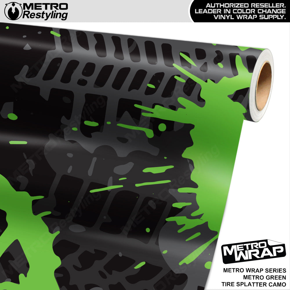 Metro Wrap Tire Splatter Metro Green Camouflage Vinyl Film