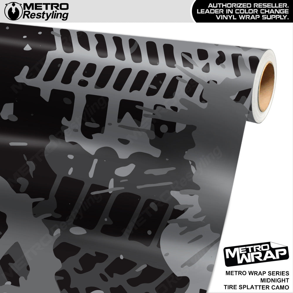 Metro Wrap Tire Splatter Midnight Camouflage Vinyl Film
