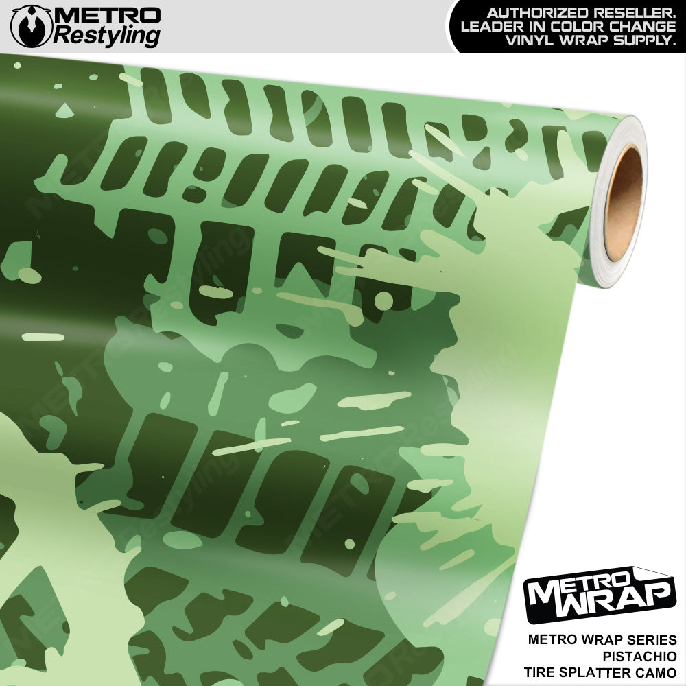 Metro Wrap Tire Splatter Pistachio Camouflage Vinyl Film