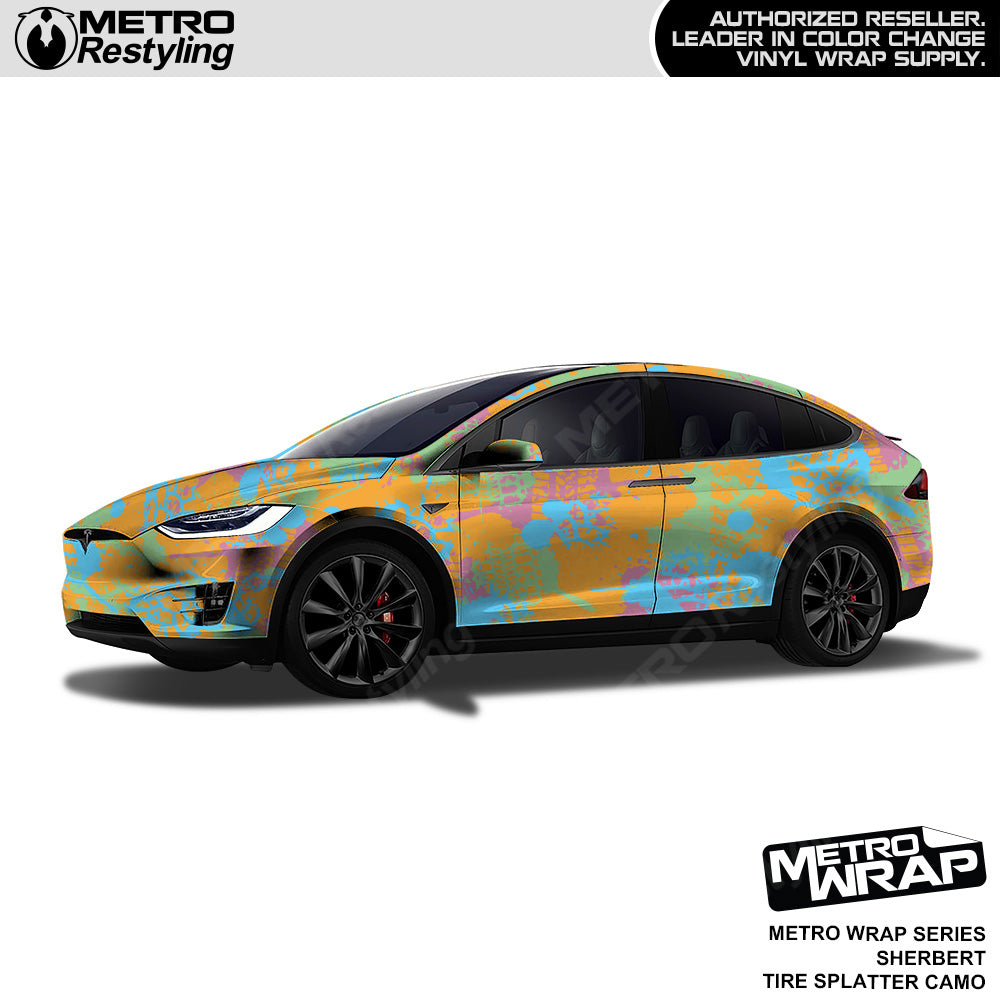 Metro Wrap Tire Splatter Sherbert Camouflage Vinyl Film