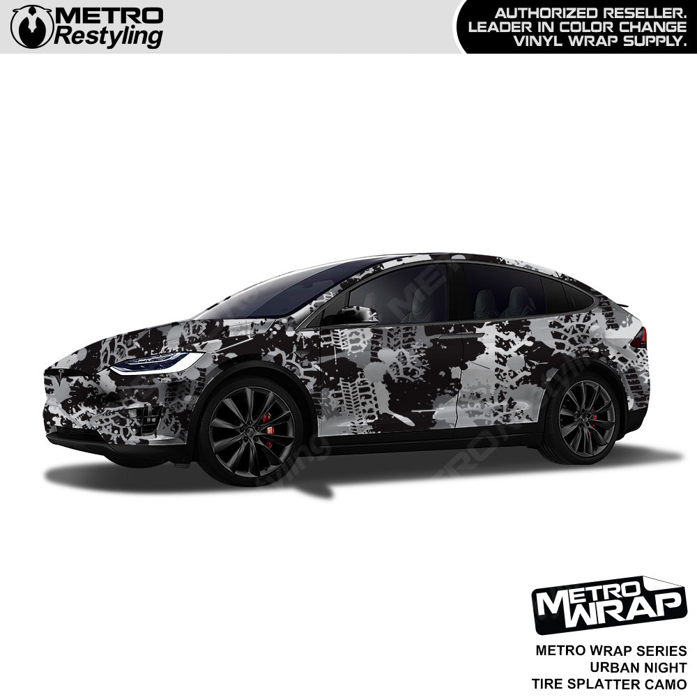 Metro Wrap Tire Splatter Urban Night Camouflage Vinyl Film