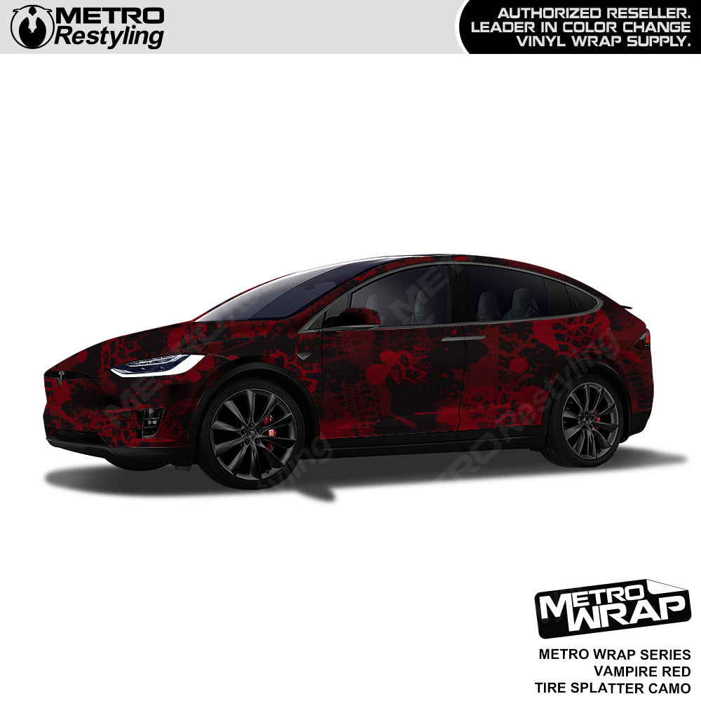 Metro Wrap Tire Splatter Vampire Red Camouflage Vinyl Film