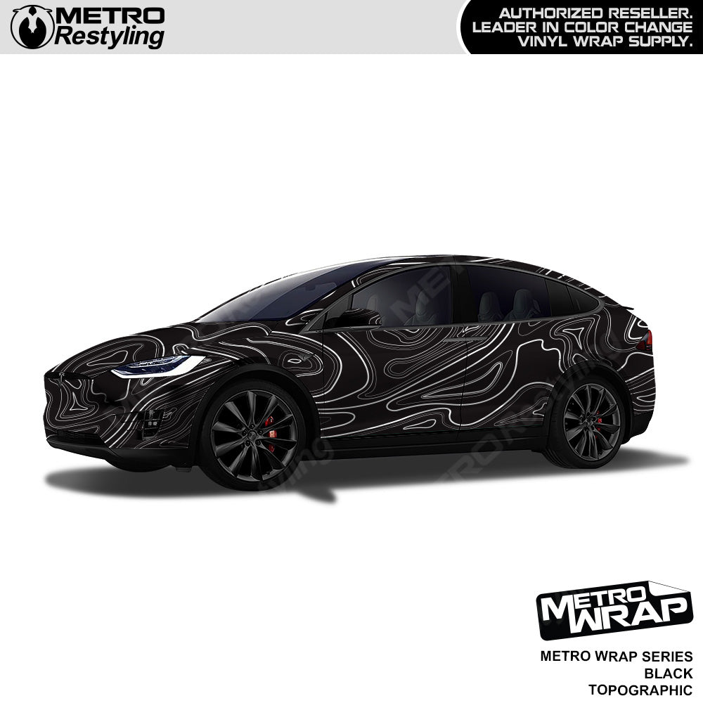 Metro Wrap Topographic Black Vinyl Film