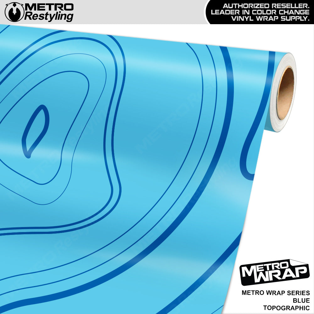 Metro Wrap Topographic Blue Vinyl Film