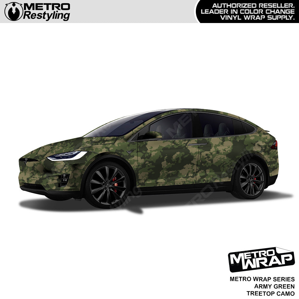 Metro Wrap Treetop Army Green Camouflage Vinyl Film