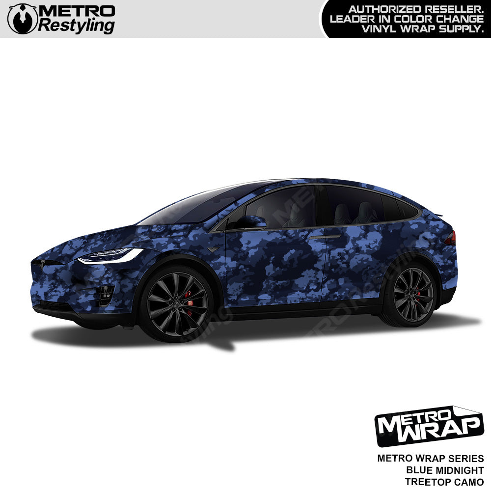 Metro Wrap Treetop Blue Midnight Camouflage Vinyl Film