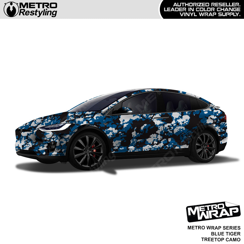 Metro Wrap Treetop Blue Tiger Camouflage Vinyl Film