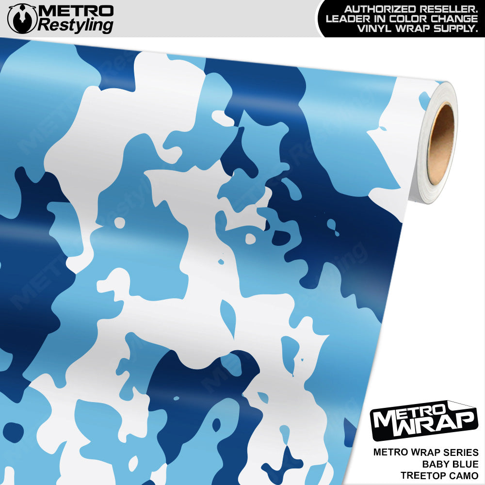 Metro Wrap Treetop Baby Blue Camouflage Vinyl Film