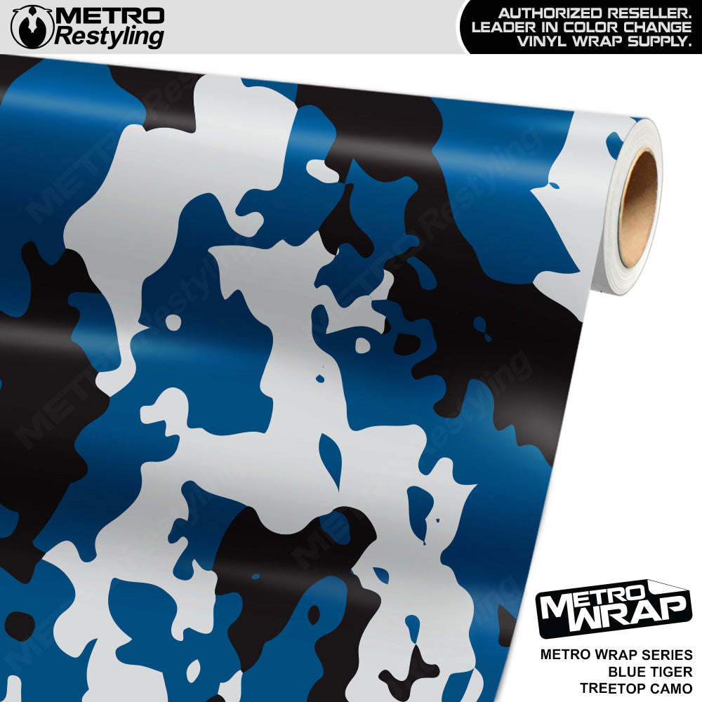 Metro Wrap Treetop Blue Tiger Camouflage Vinyl Film