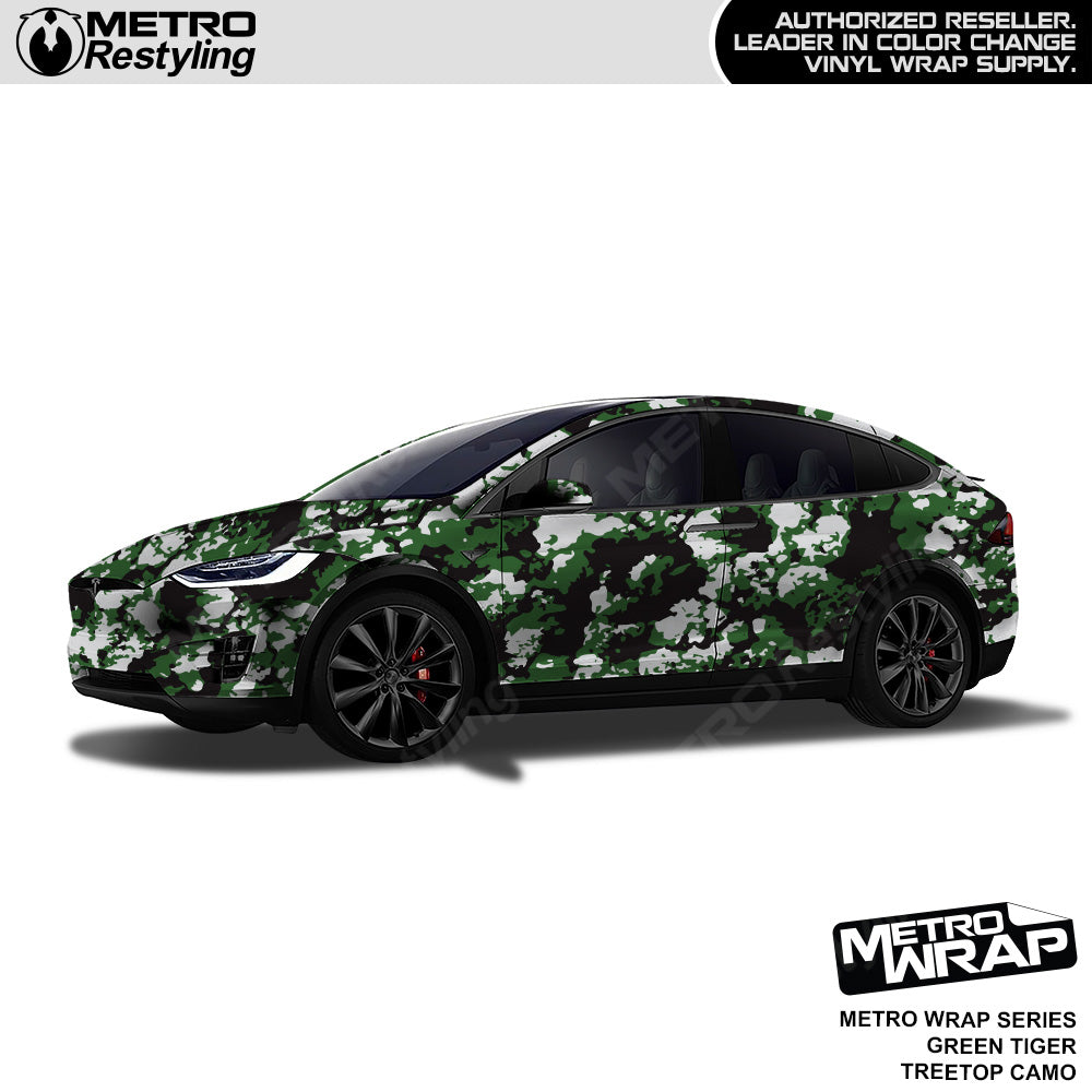 Metro Wrap Treetop Green Tiger Camouflage Vinyl Film