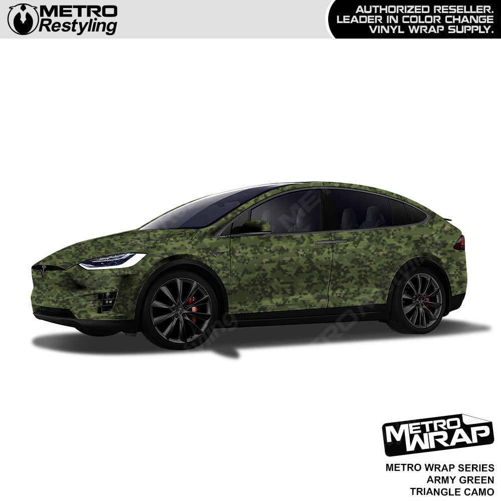 Metro Wrap Triangle Army Green Camouflage Vinyl Film