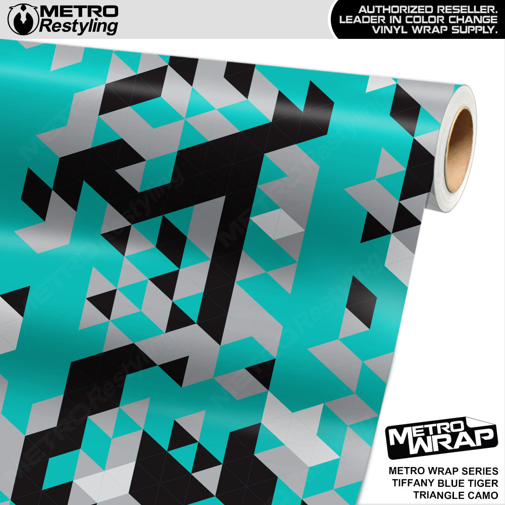 Metro Wrap Triangle Tiffany Blue Tiger Camouflage Vinyl Film