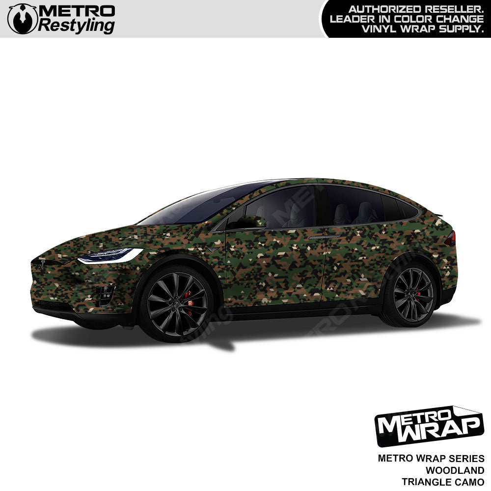 Metro Wrap Triangle Woodland Camouflage Vinyl Film