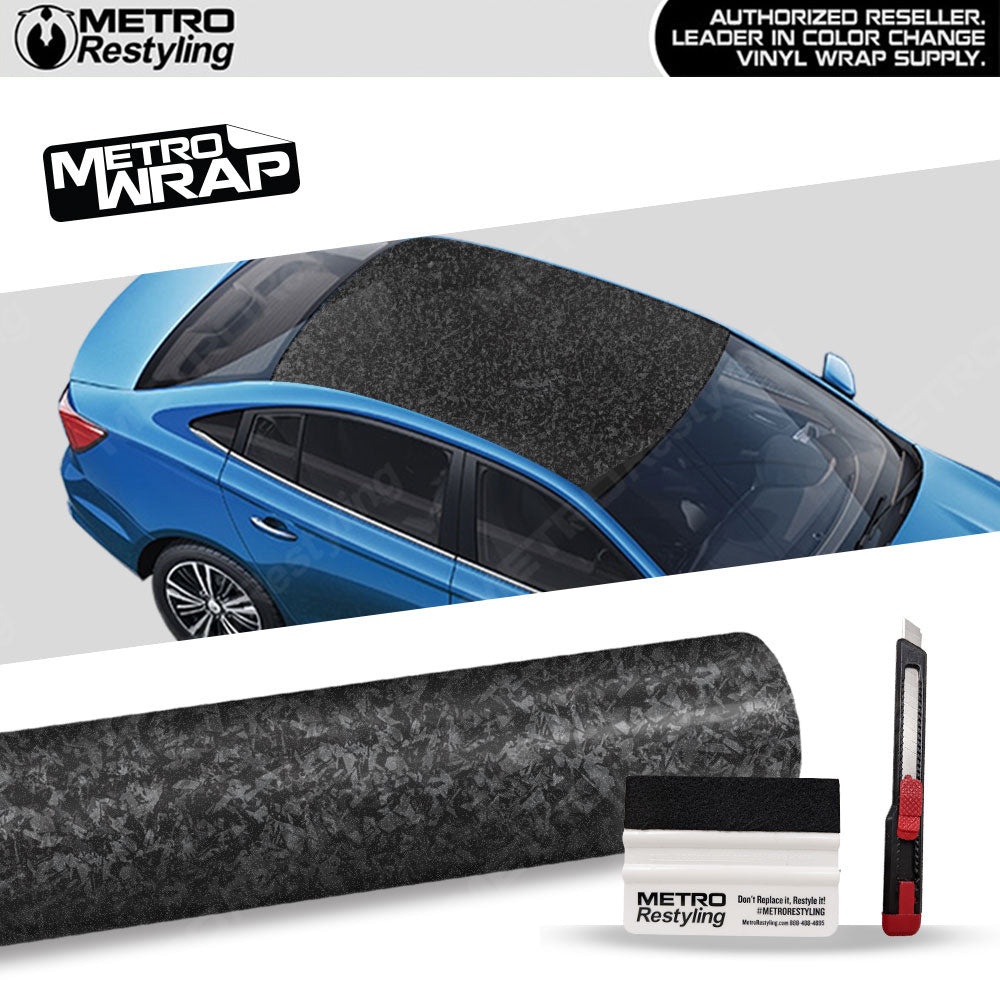 Universal Vinyl Roof Wrap DIY Kit | Metro Wrap Forged Carbon Fiber | Squeegee & Razor Blade