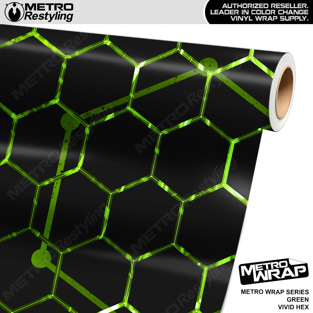 Metro Wrap Vivid Hex Green Camouflage Vinyl Film