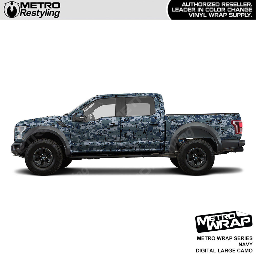 Metro Wrap Large Digital Navy Camouflage Vinyl Film