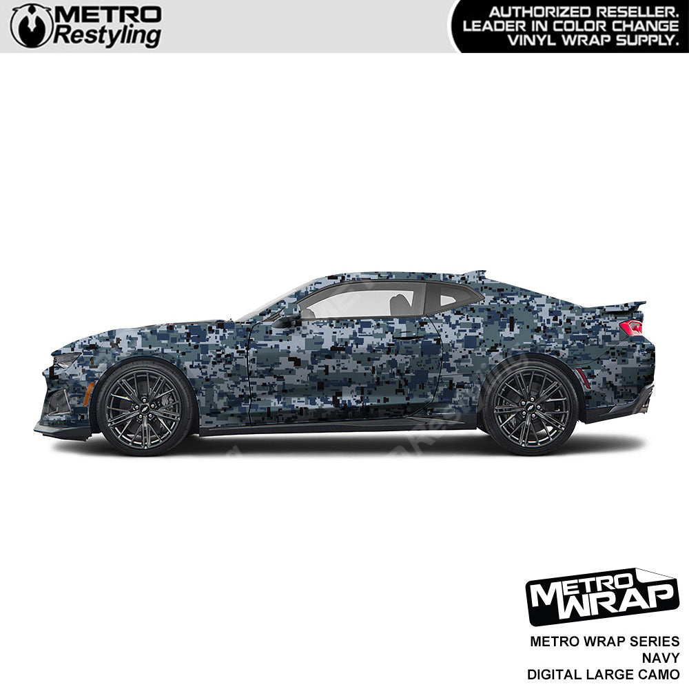 Metro Wrap Large Digital Navy Camouflage Vinyl Film