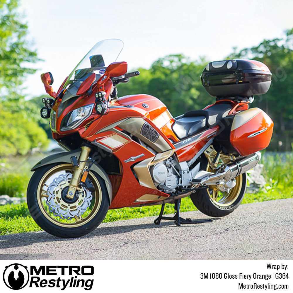 Gloss Fiery Orange Motorcycle Wrap